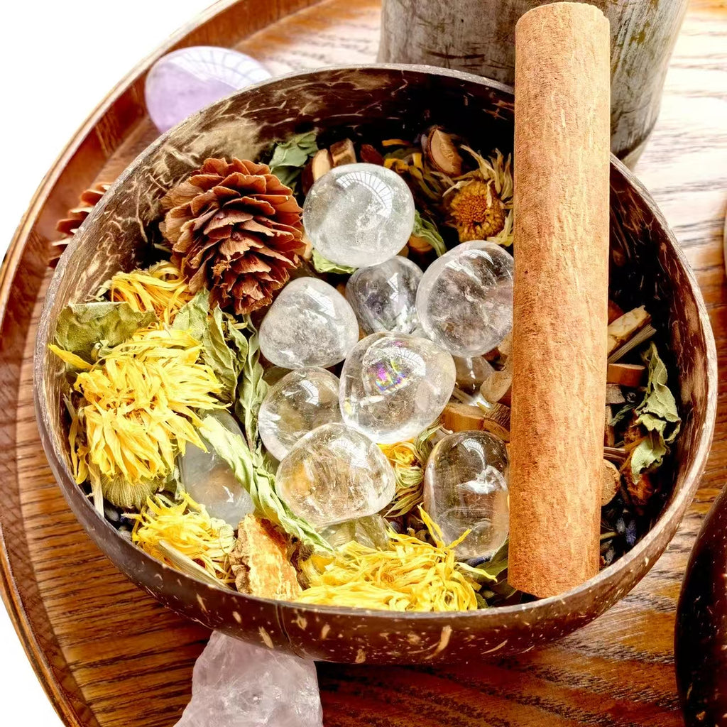 Five Elements Fortune Energy Crystal Bowl with Natural Demagnetizing Materials