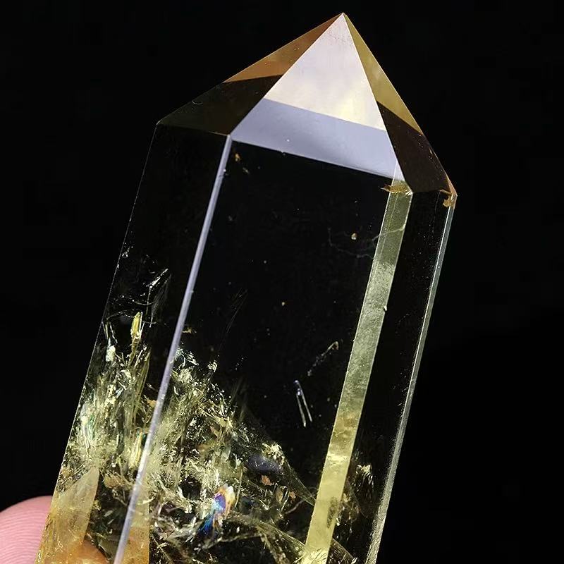 Brazilian natural citrine crystal column meditation and fortune-attracting ornaments