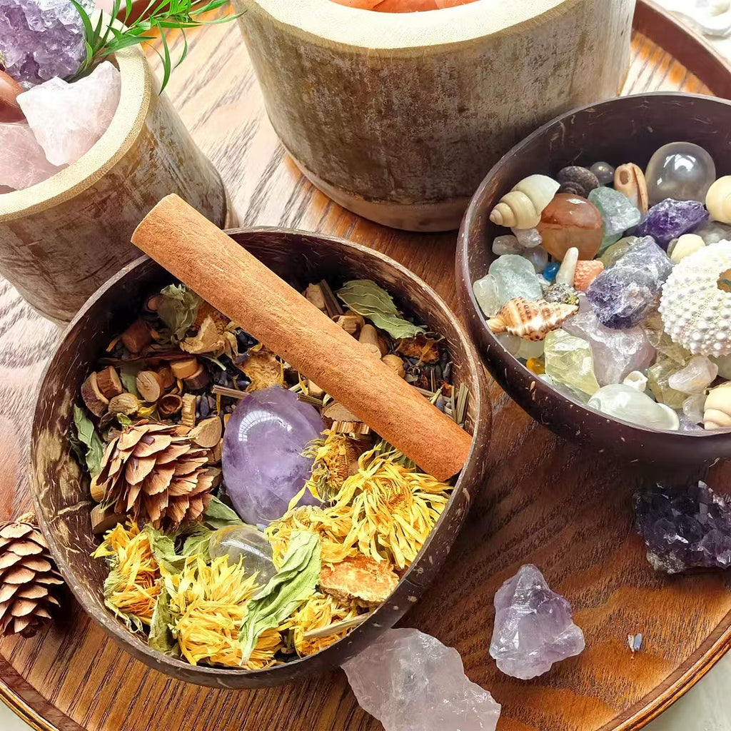 Five Elements Fortune Energy Crystal Bowl with Natural Demagnetizing Materials