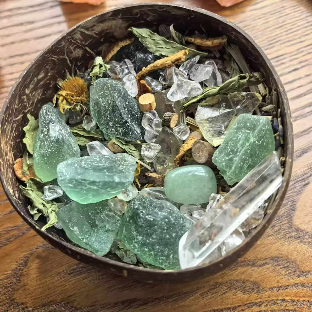 Five Elements Fortune Energy Crystal Bowl with Natural Demagnetizing Materials