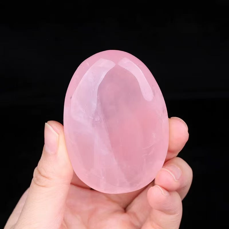 Natural pink crystal hibiscus stone portable play ornaments