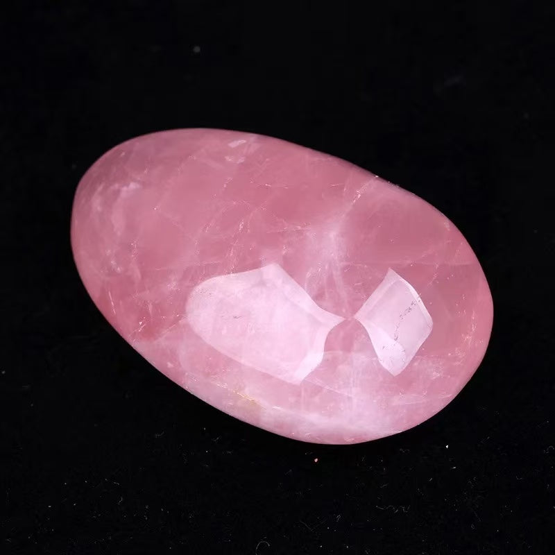 Natural pink crystal hibiscus stone portable play ornaments