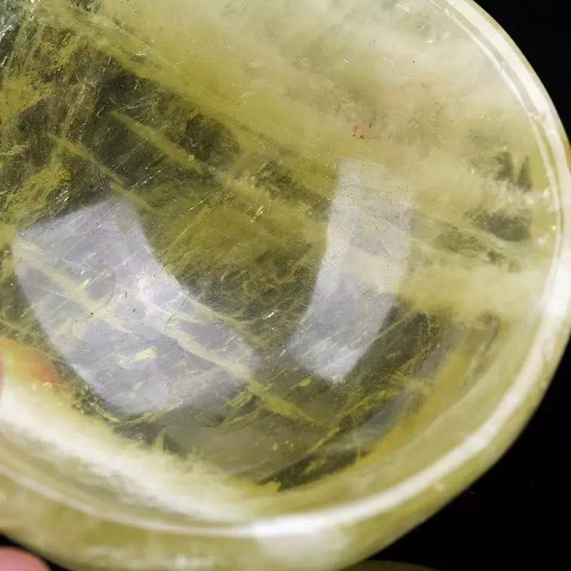 Natural Citrine Clear Lucky Bowl Bracelet Set