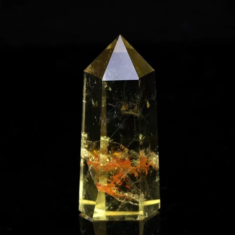 Brazilian natural citrine crystal column meditation and fortune-attracting ornaments