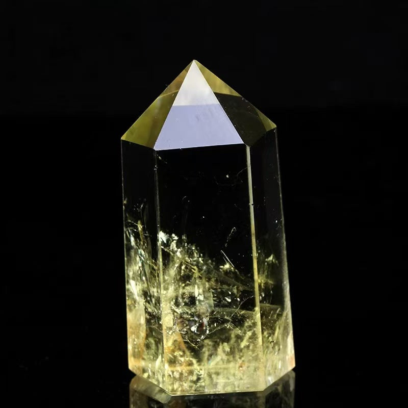 Brazilian natural citrine crystal column meditation and fortune-attracting ornaments