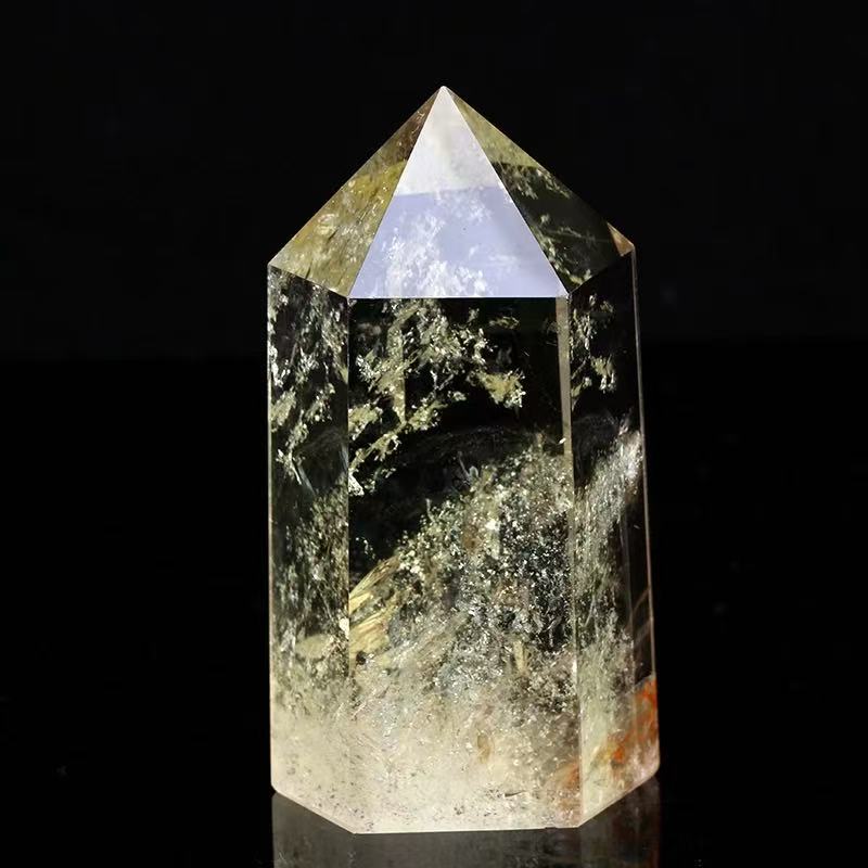 Brazilian natural citrine crystal column meditation and fortune-attracting ornaments